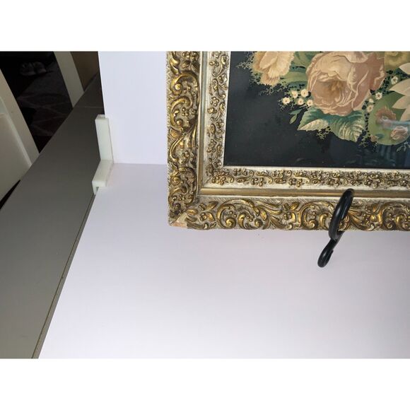 Antique God Bless Our Home Chromolithograph print antique gesso frame must see! - Picture 6 of 8